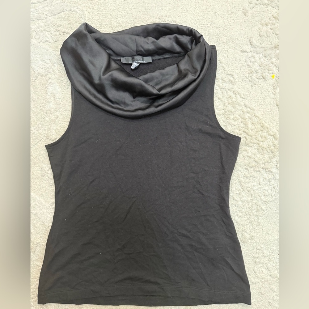 White House Black Market Sleeveless Cowl Neck Top –‎ Black | Size Medium